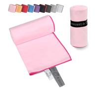 Wowtowelz Serviette compacte en microfibre, serviette de voyage, de sport, de plage, légère et à séchage rapide, rose, 145 x 70 cm