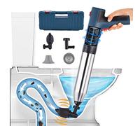 WowZza Kit de Piston Haute Pression Pour Toilettes Électriques Avec 4 Têtes Remplaçables,Et Blaster de Vidange À Air, Pistons de Toilettes Pour Débloquer Les Canalisations