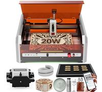 Woxcker L8 MAX 20W Graveur Laser Entièrement Enfermé - Système Tout-en-Un Préassemblé avec Assistance d’Air, Caméra & Grille en Nid d’Abeille, 40000 mm/min pour Bois, Métal, Acrylique, Verre, Acier In
