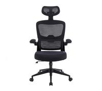 Woxter Ergo Black - Chaise de Bureau (Structure en Acier, vérin de réglage, Dossier Respirant, Ergonomique, accoudoirs, Hauteur réglable)