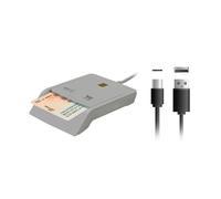 Woxter Lecteur DNI électronique avec connexion type C - DNI électronique intelligent, DNI 3.0 et 4.0, type C, compatible avec PC et Mac, avec adaptateur type C vers USB A. Couleur : blanc