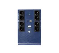 Woxter Multibase UPS 1200 VA/720 W - Système d'alimentation sans Interruption, 8 Prises Schuko, 4 Ports USB, Bleu