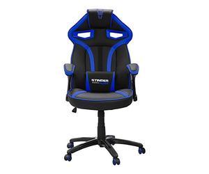 WOXTER STINING STININGER Alien V2.0 Fauteuil de jeu (Axe en acier, Rising Gas Piston Classe 4), ergonomie, accoudoirs matelassés, hauteur réglable, roues anti-promenade et coussin lombaire)