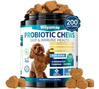 Woyamay Probiotique Chien, Probiotiques pour Chiens Soutien Intestinal et Bien-être Général, 200 PCS Saveur Poulet, Soutient l'équilibre Intestinal et Le Confort Cutané pour Tous Les Chiens