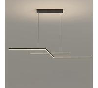 WOYHZXT Longue légère lumière linéaire, Lampe Suspendue à Bande métallique Ultra-Mince avec Abat-Jour Acoustique, Lustre à LED Moderne -22W, Lampes à Suspension d'éclairage du Restaurant, lumières de