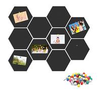 WoYu Tableau Liege, 10 Tableaux d'affichage Muraux Hexagonaux, Panneaux de Liège, Tableau d'affichage Autocollant avec Une boîte de Punaises Colorées