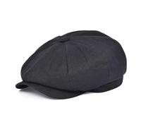 WOYUANSHA Béret Homme Casquette De Gavroche en Lin À Chevrons pour Hommes Et Femmes Chapeau Plat Respirant Béret 61Cm Noir