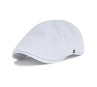 WOYUANSHA Béret Homme Casquette Plate en Coton Rouge pour Hommes Et Femmes Béret De Camouflage Décontracté Couleur Unie Newsboy Cabbie Blanc 58-60Cm