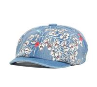 WOYUANSHA Béret Homme Casquettes De Journal en Coton Imprimé Floral Casquette Plate À Visière pour Hommes Et Femmes Béret De Peintre Chapeaux 57-60Cm Bleu