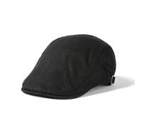 WOYUANSHA Béret Homme Casquettes De Journal en Coton Uni Casquette Plate À Visière pour Hommes Et Femmes Béret De Peintre 55-60Cm Noir
