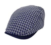 WOYUANSHA Béret Homme Casquettes en Coton Imprimé À Carreaux Casquette Plate À Visière pour Hommes Et Femmes Béret De Peintre Chapeaux 55-60Cm Bleu
