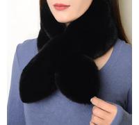 WOYUANSHA Écharpe Foulard Écharpe Femme Écharpe Chaude Étudiant en Peluche Écharpe Femme Froid en Plein Air Épaississement Chaud Taille Unique Noir