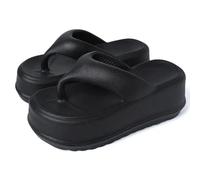 WOYUANSHA Tongs Tongs pour Femmes dans La Plate-Forme Pantoufles Eva Casual Plage Diapositives Femme Confort Femme Flipflop Sandales À Talons 38-39 Noir