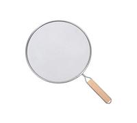 woyufen Couvercle Anti-Éclaboussures pour Cuisine, 21cm Écrans Anti-Projections en Acier Inoxydable avec Poignée en Bois pour Casseroles et Poêles