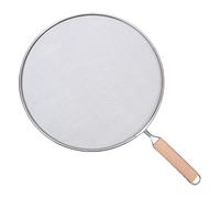 woyufen Couvercle Anti-Éclaboussures pour Cuisine, 33cm Écrans Anti-Projections en Acier Inoxydable avec Poignée en Bois pour Casseroles et Poêles