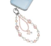 WOZEAH Breloque de téléphone pour femme, lanière de poignet en perles avec languette d'attache, Acrylique Plastique Cristal, Pas de gemme