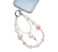 WOZEAH Breloque de téléphone pour femme, lanière de poignet en perles avec languette d'attache, Acrylique Plastique Cristal, Pas de gemme