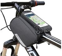 Wozinsky Sacoche de vélo étanche Sacoche de vélo Sacoche de cadre Support de téléphone portable compatible avec Smartphone max 6,5 pouces 1,5L volume black