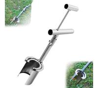 WOZLO Planteur de bulbes avec long manche, outil pour transplanter des plantes, appareil de plantation d'arbres fruitiers en acier inoxydable, idéal pour la culture de différents légumes et couvre-sol