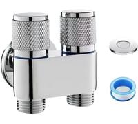 WOZLO Robinet d'équerre pour WC, robinet double sortie 1 en 2, soupape de vidange à 3 voies en acier inoxydable pour cuisines, salles de bains, jardins, hôtels