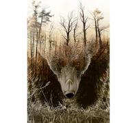 WOZUIBAN Puzzle classique pour adulte 1000 pièces en bois bricolage carte de la forêt ours décoration d'intérieur moderne cadeau unique jeu intellectuel 75 x 50 cm