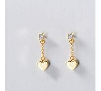 WOZUIMEI Amour S925 Boucles D'Oreilles en Argent Femmes Corée Petit Frais en Forme de Coeur Diamant Boucles D'Oreilles Petit Court Style Oreille Bijouxor, Argent 925