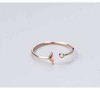 WOZUIMEI Bagues en argent Korea Fengforest S925 Personnalisation à Base de Poissons Japonais pour Femme avec Anneau Circulaire Ouvert Ouvert Avec Diamant Rose Ouverture Ajustée