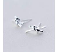 WOZUIMEI Boucles D'Oreilles en Argent S925 Boucles D'Oreilles Noeud Simple Coréen Boucles D'Oreilles Ligne Noeud Han Pour FemmeUne paire