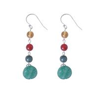 WOZUIMEI Boucles D'Oreilles Pour Femmes Fait à la Main S925 Cristal D'Argent Aventurine Jade Tempérament Boucle D'Oreille Boucle D'Oreille Style Ethnique Bricolage Jade Lotus Personnalisé Boucles D'O