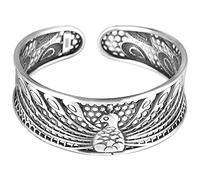 WOZUIMEI Bracelet Vintage de Style Chinois 999 Bracelet en Argent Sterling Largeur Paon Mingwang Bracelet Style Ethnique Évidé Bracelet en Argent Pour Enfants Ouvert en Argent Sterlingpaon