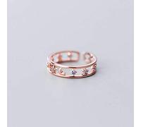 WOZUIMEI Collier en Argent 925 Pendentifs Mode Coréenne Douce Femmes Pendentif Fleur Collier Diamant Clavicule Chaîne Courte Bijouxor et rose, ouverture ajustée