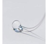 WOZUIMEI Collier Pendentif en Argent 925 Femme Sirène Coréenne en Forme de Goutte Cristal Blanc en Forme de Goutte de Bijoux de Clavicule à Chaîne CourteArgent 925, Chaîne box 40cm
