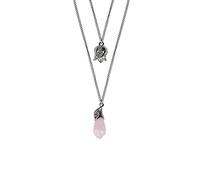 WOZUIMEI Collier Pendentif Rétro S925 Argent Sterling Fraise Quartz Magnolia Pendentif Simple Personnalité Art Femme Clavicule Collier