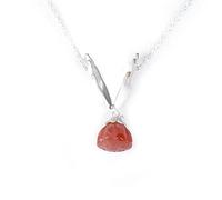 WOZUIMEI Collier Pendentif Rétro S925 Argent Sterling Incrusté de Néphrite Blanc Jade Agate Rouge Bergamote Argenté Pendentif Collier Femme NaturelleAgate rouge