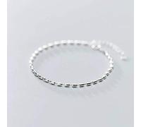 WOZUIMEI Lady's Fashion S925 Bracelet en Argent Cœur D'Adolescent Pois Connecté Style Ovale BijouxBracelet en argent S925