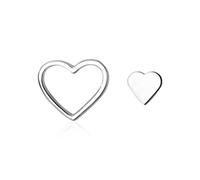 WOZUIMEI Petites Boucles D'Oreilles Creuses Asymétriques Fraîches Pour Femmes Design Étudiant en Mode S925 Boucles D'Oreilles en Argent Bijouxune paire, Argent 925