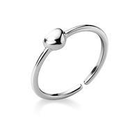 WOZUIMEI S925 Anneau Femmes Corée Petit Frais Mode Brillant Amour en Forme de Coeur Anneau Ouverture Unique Anneau Bijouxargent, ouverture ajustée