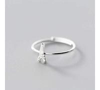 WOZUIMEI S925 Argent Anneaux Femmes Corée Petit Diamant Frais Bague Ouverture Tour Petit Frais Doux Anneau Unique Bijouxargent, ouverture ajustée