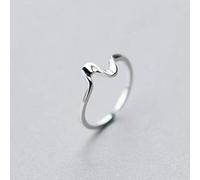 WOZUIMEI S925 Argent Anneaux Femmes Coréenne Mode Simple Personnalisé Coeur Anneau Ouverture Vague de Bijoux Pour Enfantsargent