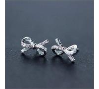 WOZUIMEI S925 Argent Boucles D'Oreilles Femmes de la Mode de la Femme Douce Douce Petite Fille Diamant Papillon Boucles D'Oreilles Type Bijouxune paire, Argent 925