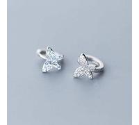 WOZUIMEI S925 Argent Boucles D'Oreilles Femmes de Style Japonais Et Coréen Belle Diamant Papillon Boucle D'Oreille Mode Doux Style Femmes Oreille Bijouxune paire, Argent 925