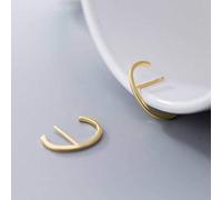 WOZUIMEI S925 Argent Boucles D'Oreilles Femmes de Style Japonais Et Coréen Mode Grand c Forme Linéaire Boucles D'Oreilles Oreille Bijoux Style Tendance Lettres Bijouxor, Argent 925
