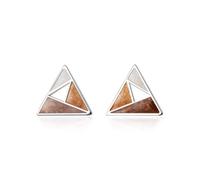 WOZUIMEI S925 Argent Boucles D'Oreilles Femmes Japonais Minimaliste Couleur Couture Géométrique Triangle Oreille Bijoux Tendance Bijouxune paire, Argent 925