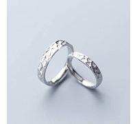 WOZUIMEI S925 Argent Couple Anneaux Hommes Simples Motifs Géométriques Peuvent Être Ajustés Personnalisés Bijoux à la Mainune paire, ouverture ajustée