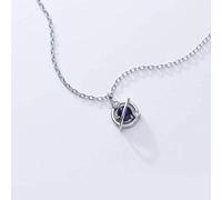 WOZUIMEI S925 Argent Étoiles Univers Planète Bleue Simple Collier Coréen Petit Frais Collier Doux BijouxBrin de gaine d'argent S925