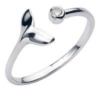 WOZUIMEI S925 Argent Poisson Anneau Femmes Corée Petit Frais Unique Perceuse Sirène Queue Anneau Ouverture BijouxBague en argent S925, ouverture ajustée