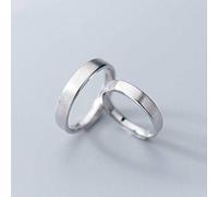 WOZUIMEI S925 Bague Couple en Argent Hommes Et Femmes Style Coréen Simple Surface Brossée Réglable BijouxUne paire, Ajustable