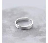 WOZUIMEI S925 Bague en Argent Femme Coréenne Simple Bague Ouverte Brossée Simple Bague de ModeBague ajustable
