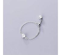 WOZUIMEI S925 Bague en Argent Femme Style Coréen Chaîne de Style Littéraire Bague en Diamant Unique Bague de ModeBague ajustable