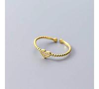 WOZUIMEI S925 Bague en Argent Femme Style Coréen Doux Diamant Bague en Forme de Coeur Tempérament Personnalité Bague Torsadée Femmeor, Ajustable